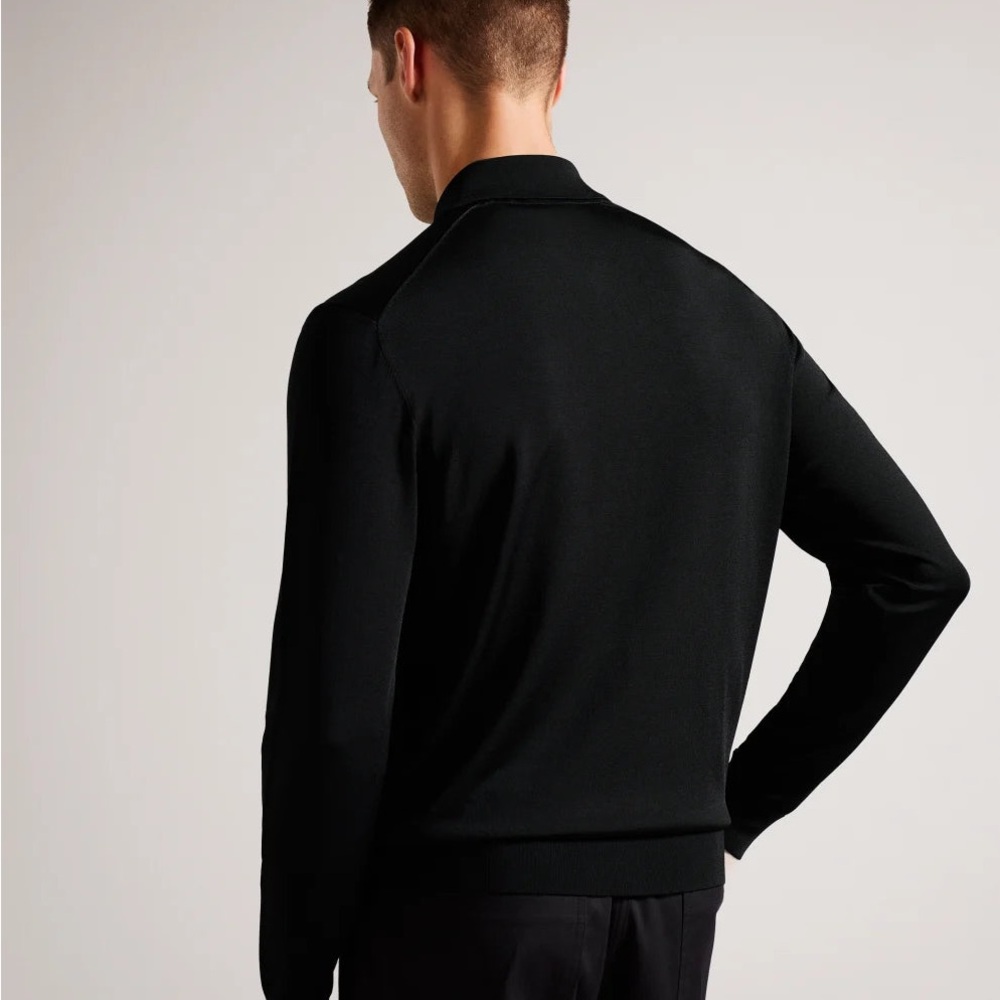 Men's Ted Baker London  Viba Half Zip
Polo Sweater - Black ted size 7 US 3Xl - Picture 8 of 15